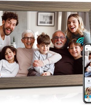 10.1 WiFi Digital Picture Frame, IPS Touch Screen Smart Cloud Digital Photo Frame with 16GB Storage, Wall Mountable, Auto-Rotate, Share Photos from Anywhere Via App, Email