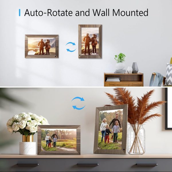 10.1 WiFi Digital Picture Frame, IPS Touch Screen Smart Cloud Digital Photo Frame with 16GB Storage, Wall Mountable, Auto-Rotate, Share Photos from Anywhere Via App, Email - Image 4