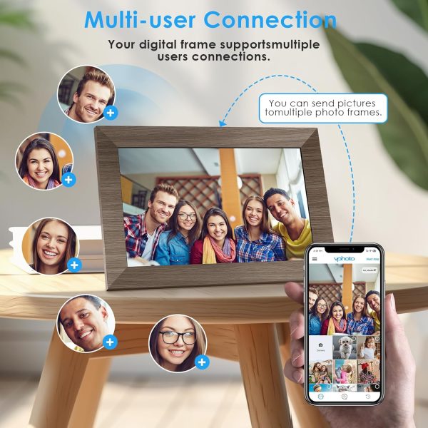 10.1 WiFi Digital Picture Frame, IPS Touch Screen Smart Cloud Digital Photo Frame with 16GB Storage, Wall Mountable, Auto-Rotate, Share Photos from Anywhere Via App, Email - Image 5