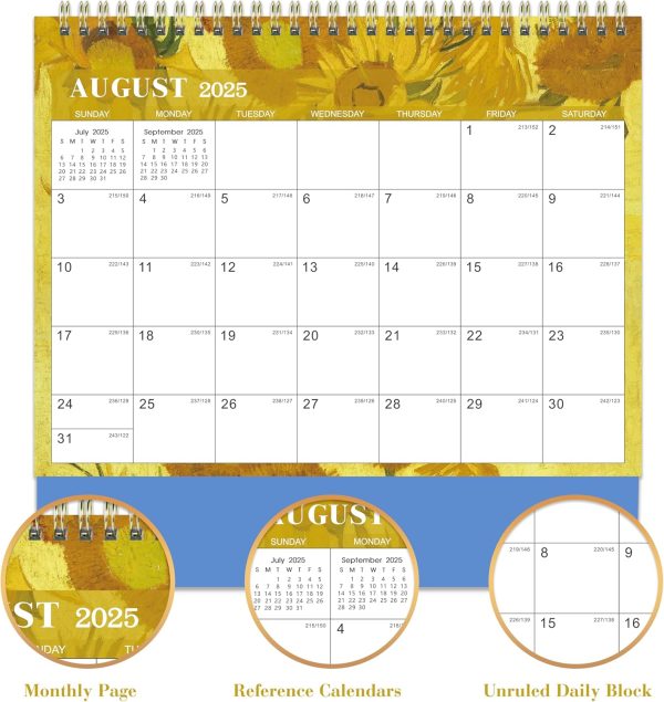 2025-2026 Desk Calendar - JUL 2025 - DEC 2026, Standing Flip Desktop Calendar 2025-2026, 18 Months Desktop Calendar, 9.8" x 8.3", Thick Paper - Image 4