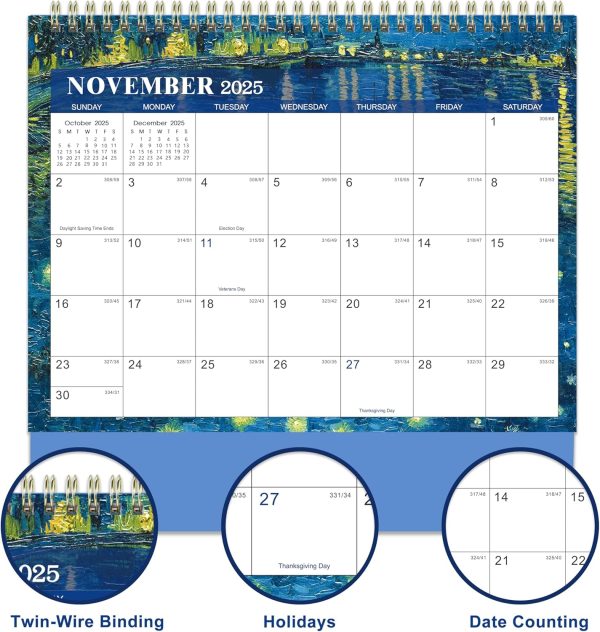 2025-2026 Desk Calendar - JUL 2025 - DEC 2026, Standing Flip Desktop Calendar 2025-2026, 18 Months Desktop Calendar, 9.8" x 8.3", Thick Paper - Image 5