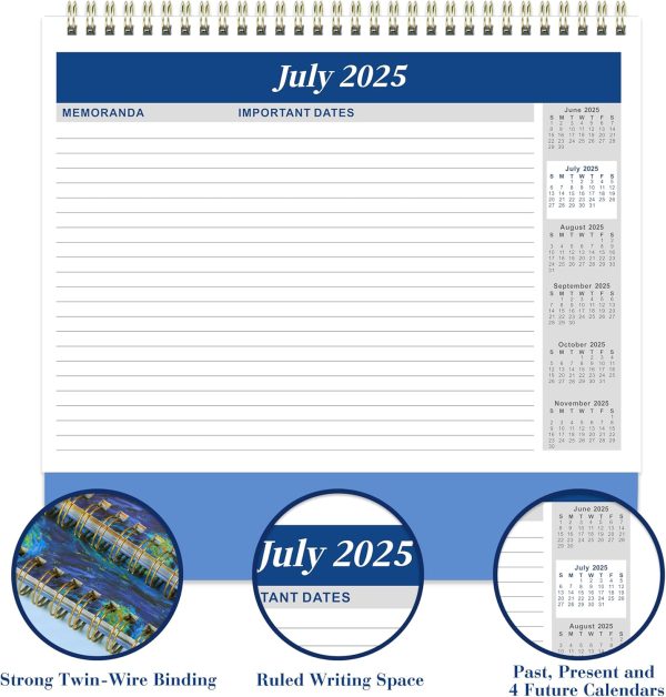 2025-2026 Desk Calendar - JUL 2025 - DEC 2026, Standing Flip Desktop Calendar 2025-2026, 18 Months Desktop Calendar, 9.8" x 8.3", Thick Paper - Image 6