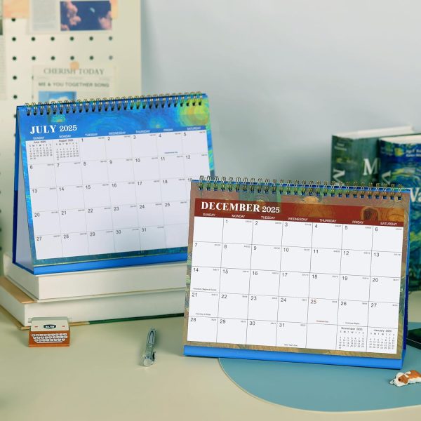 2025-2026 Desk Calendar - JUL 2025 - DEC 2026, Standing Flip Desktop Calendar 2025-2026, 18 Months Desktop Calendar, 9.8" x 8.3", Thick Paper - Image 7