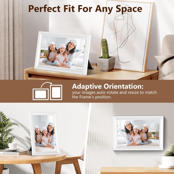 Smart White Digital Picture Frame WiFi Send Photos from Your Phone 16GB Storage 10.1inch 1280x800 IPS Touch Screen Digital Photo Frame Auto-Rotate Wall Mountable Photo Picture Frame Digital - Image 5