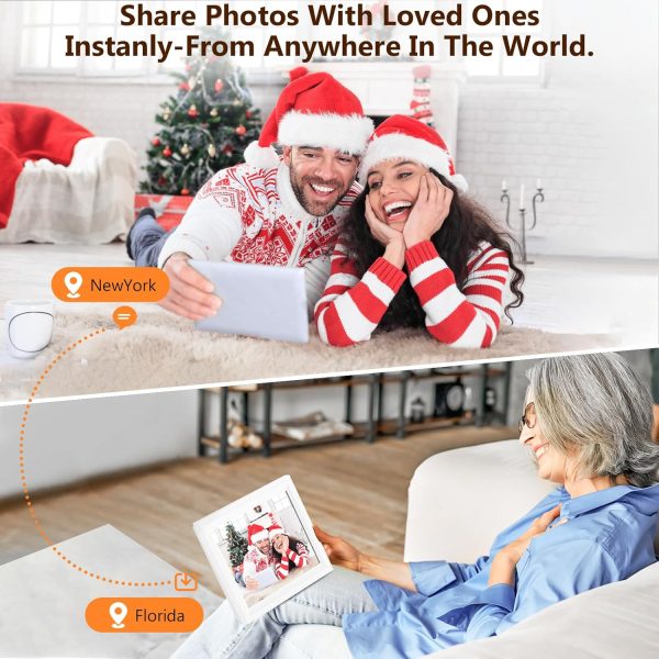 Smart White Digital Picture Frame WiFi Send Photos from Your Phone 16GB Storage 10.1inch 1280x800 IPS Touch Screen Digital Photo Frame Auto-Rotate Wall Mountable Photo Picture Frame Digital - Image 6
