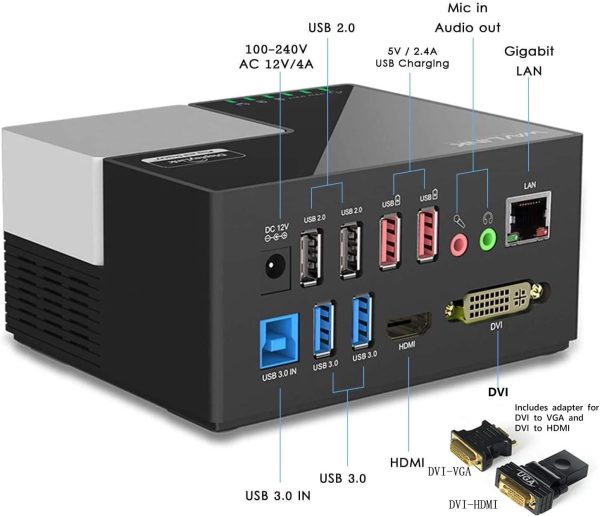 WAVLINK USB 3.0 Laptop Docking Station Dual Monitors, DisplayLink Computer Dock for M1/M2 Mac/Windows/Chrome/Ubuntu - HDMI+HDMI/DVI/VGA, 4xUSB Ports, 2xRed Charging Ports, LAN, Audio - Image 2