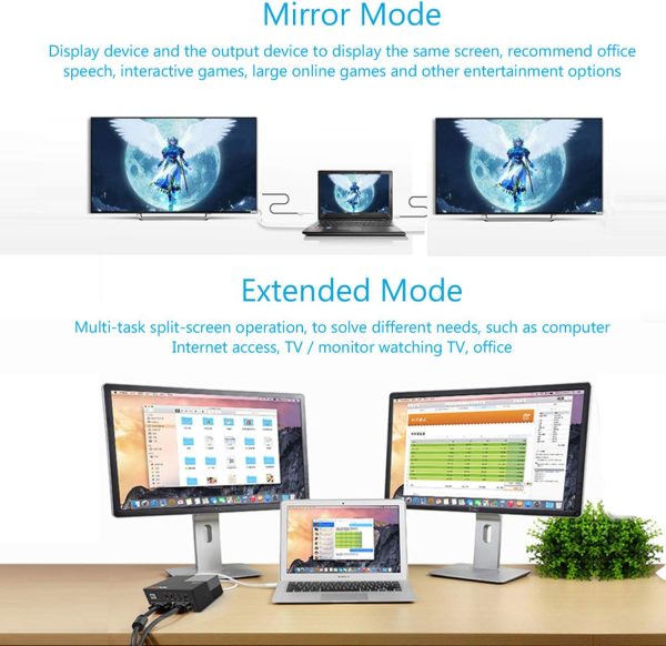 WAVLINK USB 3.0 Laptop Docking Station Dual Monitors, DisplayLink Computer Dock for M1/M2 Mac/Windows/Chrome/Ubuntu - HDMI+HDMI/DVI/VGA, 4xUSB Ports, 2xRed Charging Ports, LAN, Audio - Image 6