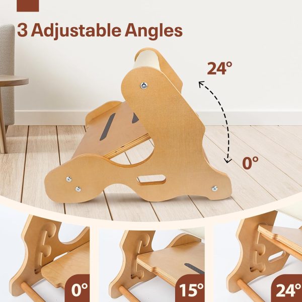 Wooden Under Desk Footrest – Ergonomic Foot Rest with 3 Height Options & Adjustable, Anti-Slip Surface and Soft Crossbar Foot Rest for Under Desk at Work for Improved Posture, Home & Office - Image 2