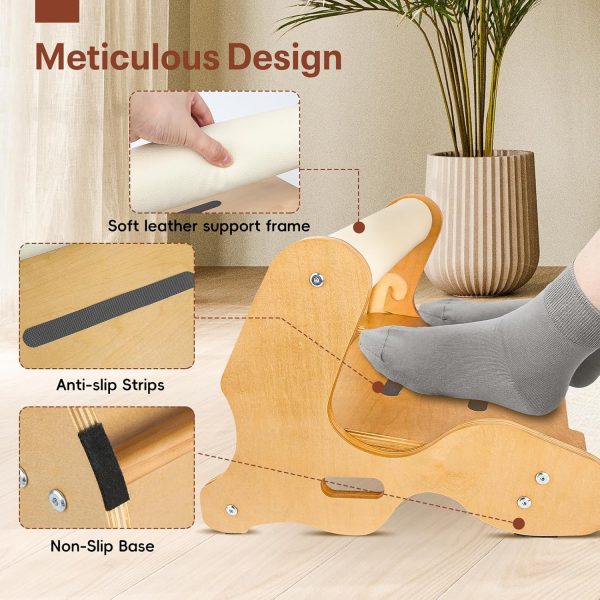 Wooden Under Desk Footrest – Ergonomic Foot Rest with 3 Height Options & Adjustable, Anti-Slip Surface and Soft Crossbar Foot Rest for Under Desk at Work for Improved Posture, Home & Office - Image 4