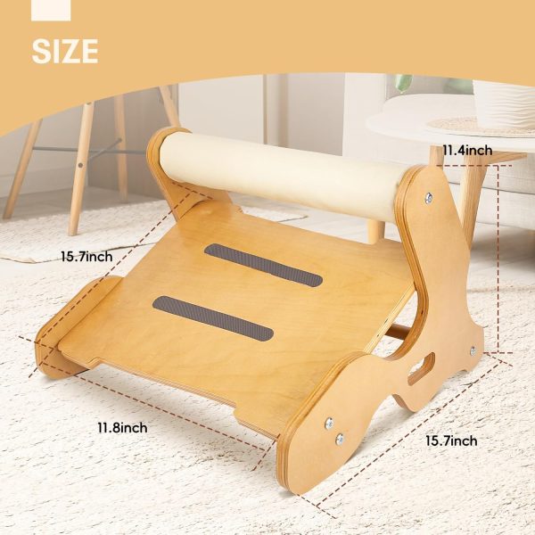 Wooden Under Desk Footrest – Ergonomic Foot Rest with 3 Height Options & Adjustable, Anti-Slip Surface and Soft Crossbar Foot Rest for Under Desk at Work for Improved Posture, Home & Office - Image 6